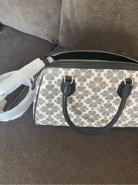 kate spade Black and Cream Floral Satchel